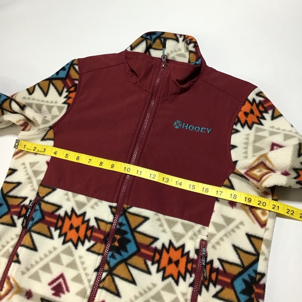 Hooey Youth Burgundy Aztec Pattern Fleece Jacket - Picture 12 of 13